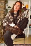 Hick Shearling Barrel Pant Chocolate